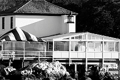 Ida Lewis Light Situated Above Ida lewis Yacht Club BW